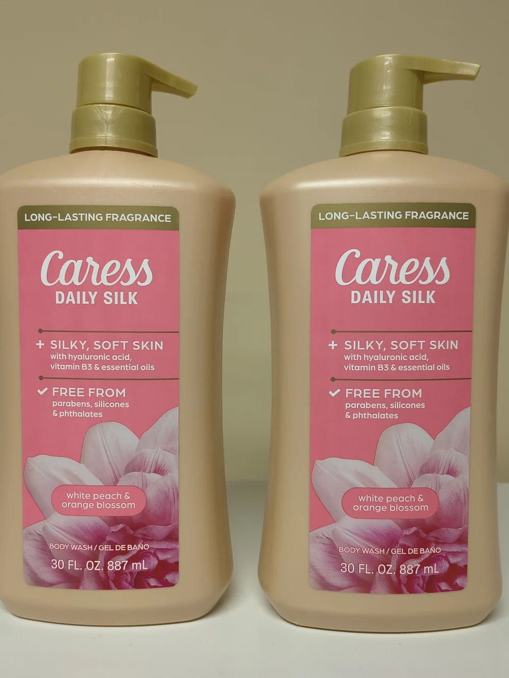 Caress Daily Silk Body Wash – White Peach & Orange Blossom (Pink)
